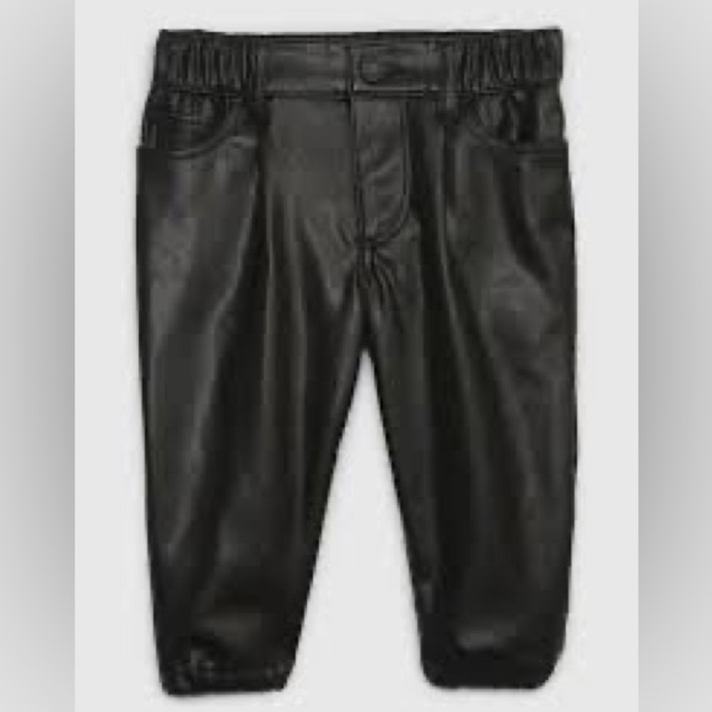 NWT Baby Vegan Leather Bubble JOGGER Pants 3-6 months